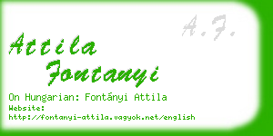 attila fontanyi business card