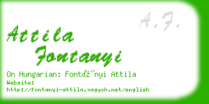 attila fontanyi business card